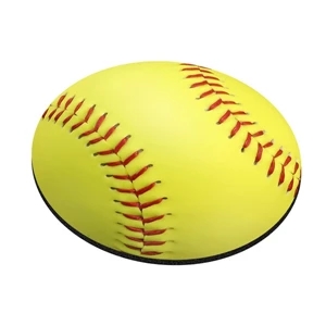 Four Color Process, Mouse Pads, Round, Natural Rubber, 8" Diameter, Softball Design
