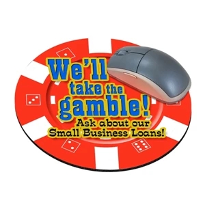 Four Color Process, Mouse Pads, Round, Natural Rubber, 8" Diameter, Casino Chip