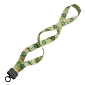 Recycled, Dye Sublimated, 3/4" Lanyard With Plastic Clamshell And O-ring