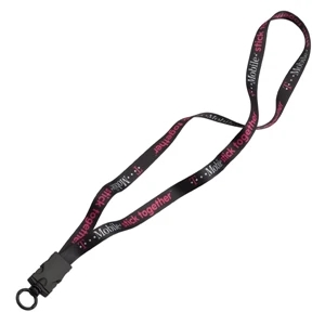 Recycled Dye Sublimated 1/2" Lanyard With Plastic Snap Buckle Release And O-ring