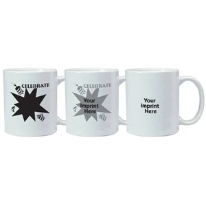 Magic Mug (tm) - Temperature Reactive Ceramic Mug With Celebration Trick Design Pattern, 11 Oz