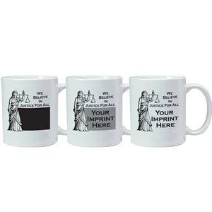 Magic Mug (tm) - Temperature Reactive Ceramic Mug With Legal/justice Trick Design Pattern, 11 Oz
