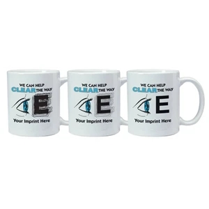 Magic Mug (tm) - 11 Oz Temperature Reactive Ceramic Mug With Eye Exam Trick Design Pattern