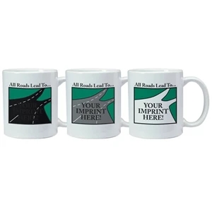 Magic Mug (tm) - Temperature Reactive Ceramic Mug With All Roads Lead To Trick Design Pattern, 11 Oz