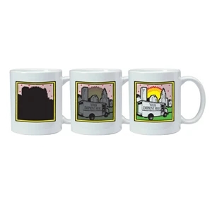 Magic Mug (tm) - Temperature Reactive Ceramic Mug With Delivery Trick Design Pattern, 11 Oz