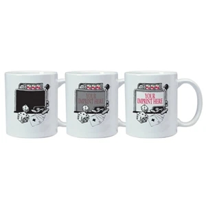 Magic Mug (tm) - Temperature Reactive Ceramic Mug With Slot Machine Trick Design Pattern