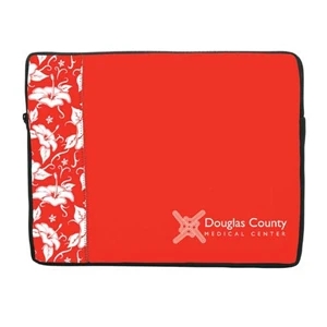 P.k. Reese (tm) - Laptop Sleeve With Red Hawaiian Designer Pattern Front Accent Panel