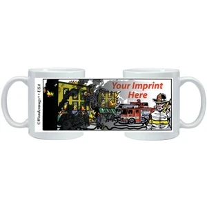 Magic Mug (tm) - 11 Oz Temperature Reactive Ceramic Mug With Firefighter Trick Design Pattern
