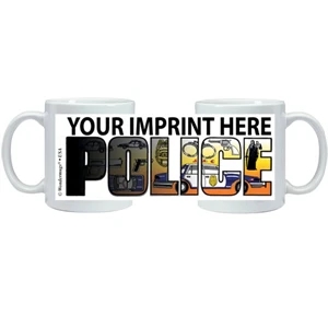 Magic Mug (tm) - Temperature Reactive Ceramic Mug With Police Trick Design Pattern, 11 Oz