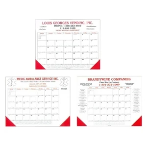 Desk Planner Calendar With 2 Corners And Chipboard Back Measures 22" X 17 1/4"