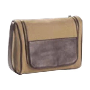 Redford - Leather Accented Toiletry/cosmetics Case With Hook To Hang From Door Or Hook