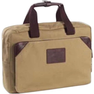 Redford - Canvas Briefcase With Leather Accents/padded Laptop Section With Interior Pocket