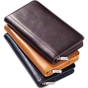 Clava(r) - Glazed Leather Passport Wallet, Zip Around With Interior Organizers