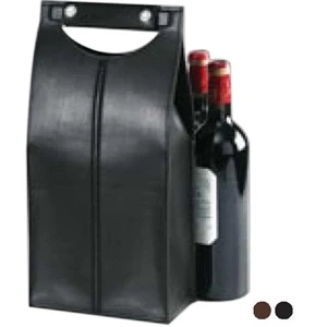 Clava(r) - Snap Handled Wine Tote, Faux Suede Lining And Center Divider For Large/small Bottles