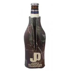 Camo Zipper Bottle Coolie (tm) - Trademark Camouflage Zippered Bottle Insulator