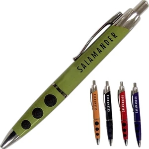 Novato - Metallic Color Pen With Circular Grips Section And Plunger Action