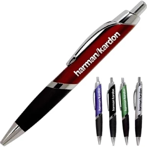 Cambridge - Best Seller Pen, Has A Unique Oval Shape, Chrome Accents, Rubber Grip