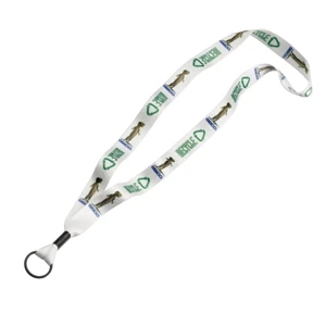 Recycled 3/4" Dye Sublimated Lanyard With Metal Crimp And Metal Split Ring