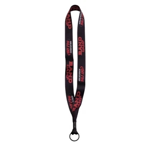 1" Waffle Weave Dye Sublimated Lanyard With Metal Crimp And Metal Split Ring