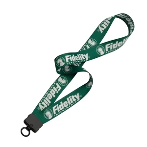 1" Waffle Weave Dye Sublimated Lanyard With Plastic Clamshell And O-ring