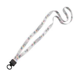1/2" Polyester Waffle Weave Dye Sublimated Lanyard With Plastic Clamshell And O-ring
