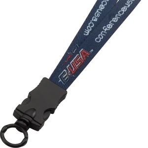 1/2" Waffle Weave Dye Sublimated Lanyard With Plastic Snap Buckle Release & O-ring