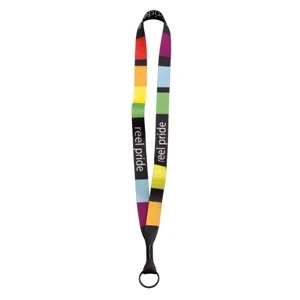 3/4" Waffle Weave Dye-sublimated Lanyard With Metal Crimp And Metal Split Ring