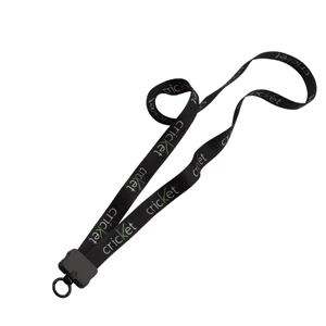 3/4" Polyester Waffle Weave Dye Sublimated Lanyard With Plastic Clamshell And O-ring