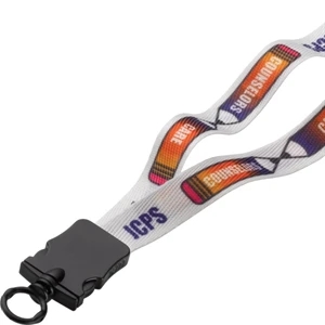 3/4" Waffle Weave Dye-sublimated Lanyard With Snap-buckle Release And O-ring