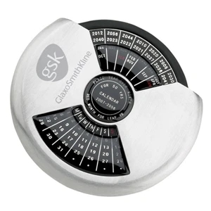 Executive Series - Calendar - 50 Year Perpetual Calendar Paperweight. Brushed Metal Finish