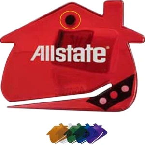Translucent House Shape Letter Opener With Stainless Steel Blade And Magnet