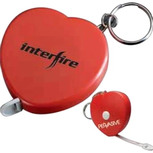 Heart Shape Tape Measure Keychain That Extends To 60" And Locks In Position