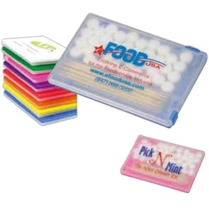 Mint And Toothpick Box, Clear Cover With Translucent Colored Base. (kosher)