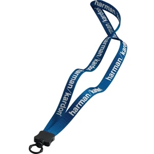 1/2" Dye Sublimated Stretchy Elastic Lanyard With Plastic Clamshell And O-ring