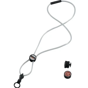 Square Slider - 3/16" Transparent Power Cord Lanyard With Slider. Clearance