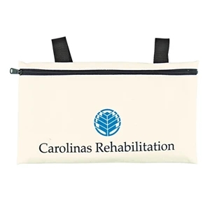 10 Oz. Natural Duck Walker Accessory Bag, Flat With Zipper Opening, W 14" X 6 1/2"