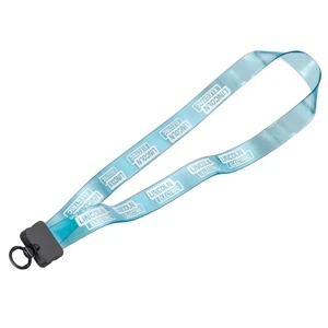 3/4" Vinyl Transparent Lanyard With Plastic Clamshell And O-ring. Clearance
