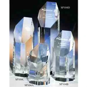 Prestige - Prestige Crystal Award With Slant Top By Crystal World 8". Sp104