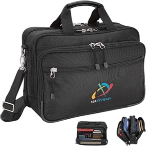 Travis & Wells (tm) - Ballistic Computer Bag With Accordion File Dividers
