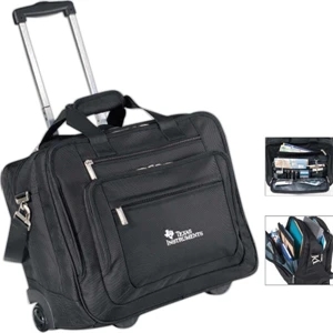 Travis & Wells (tm) - Wheeled Ballistic Computer Brief With Telescoping Handle