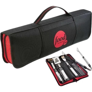 Grill Master - Barbecue Kit Include Stainless Steel Grill Brush, Spatula, Basting Brush And Tongs
