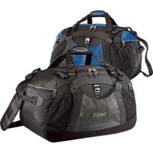 Vertex (tm) - Black-gray - Sport Duffel Bag With Front Mesh Pockets And Adjustable Shoulder Strap