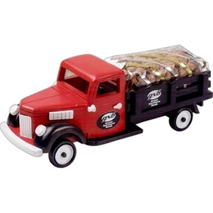 Imported Red Empty Wooden 12" X 4 3/4" X 4 1/2" Stake Truck Collectible