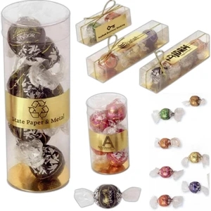 Lindt Lindor - 2 Individually Wrapped Balls In Clear Box. Box Size: 3 5/8" L X 1 1/4" W X 1 3/16" H