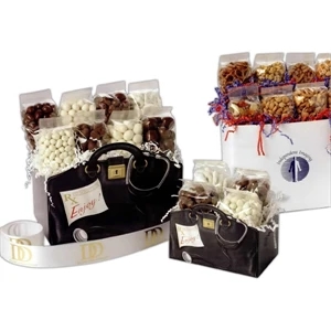 Snack Lovers - Blank Gourmet Theme Small Gift Box With Snack Mix, Mini Pretzels And More