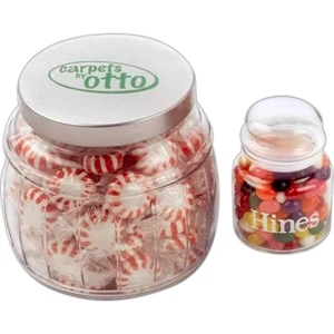Large Apothecary Jar Filled With 12 Ounces Net Weight Wrapped Starlite Mints