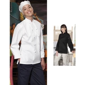 Sedona - X S- X L - Poly Cotton Twill Women's Chef Coat With 10 Knot Buttons. Blank