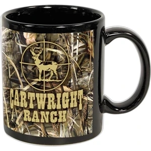 Camo Coffee Mug (tm) - Four-color Process, Coffee Mug With Camouflage Pattern, Black Ceramic