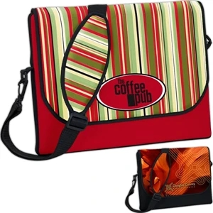 Standard Size Messenger Style Bag-style Laptop Sleeve With Black Strap And Gusset