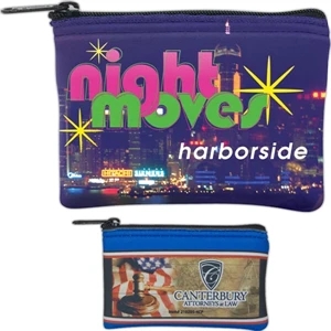 Four-color Process, Small Coin Bag, 1/8" Thick High-density Scuba Foam, 5" X 3"